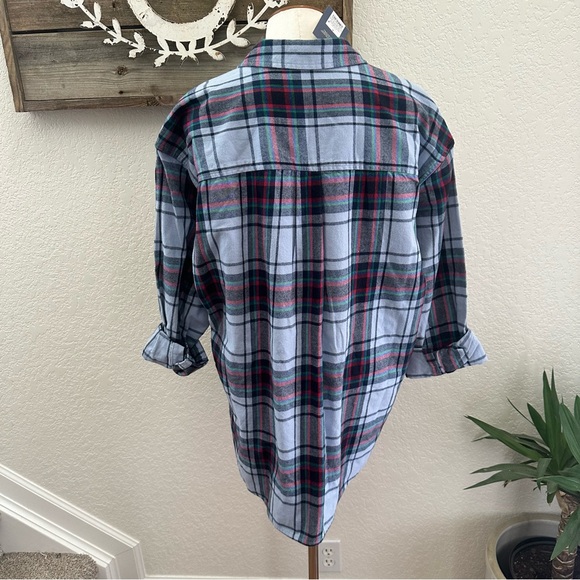 Target universal‎ thread Blue and Red Plaid flannel cotton Shirt size L NWT - Picture 2 of 6